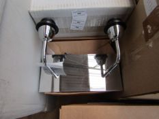Chelsom BH100/W2/C double arm wall light, new and Boxed