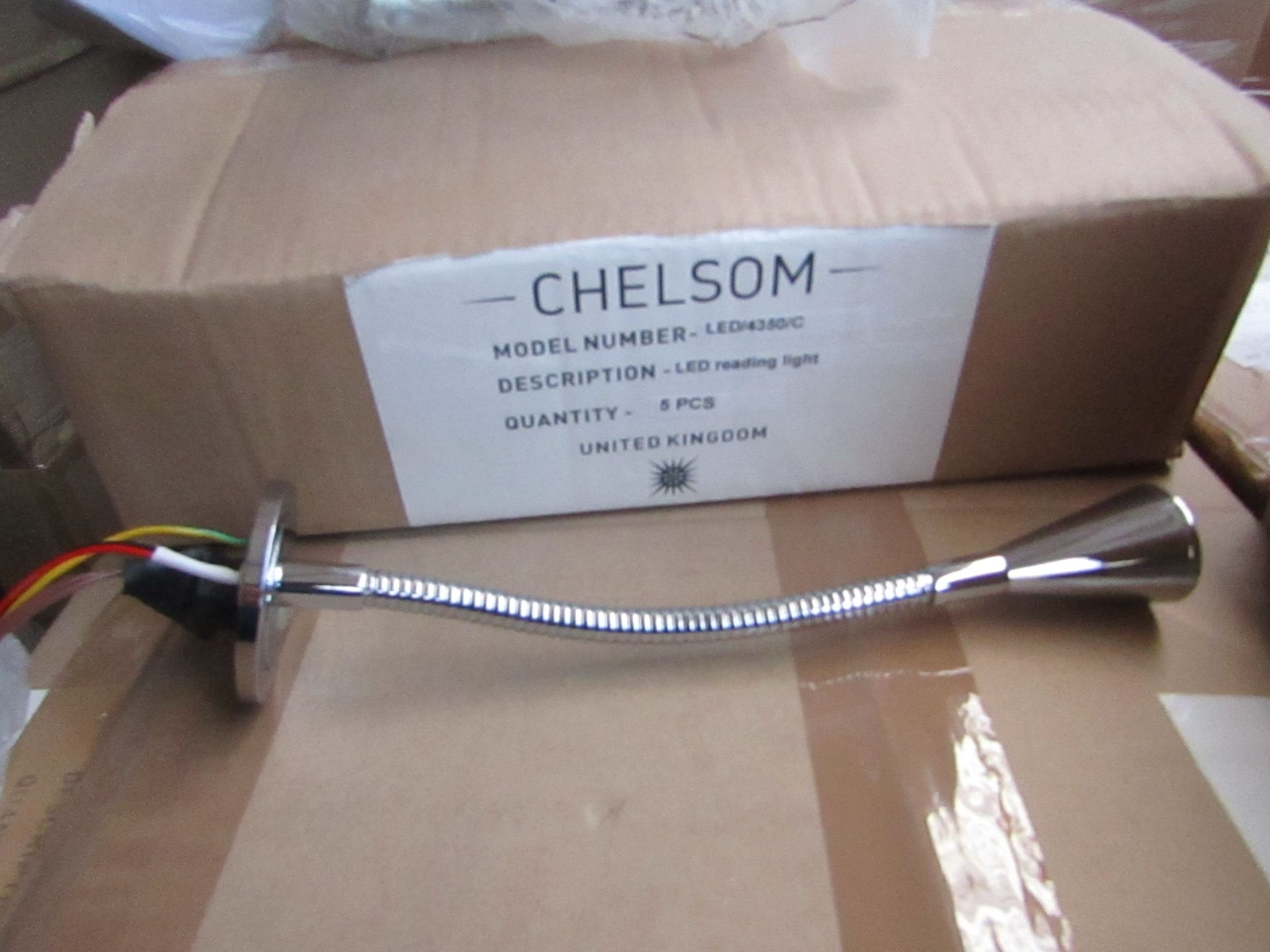 Box of 24x Chelsom LED/4350/C Flexi Neck Reading light, new and Boxed