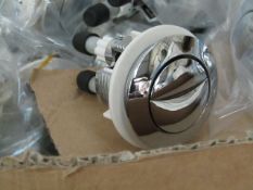 5x Chrome Dual Flush Cistern Buttons. All new & boxed.