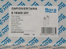 5x packs of 2 Roca DIverta/Gap Chrome unit feet to convert the unit from a wall mounted to floor
