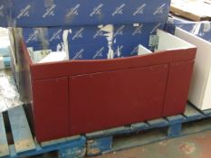 Villeroy & Boch Sentique wall hung vanity unit, W950 x H450 x D426mm - dark red. Boxed.