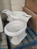 2x Tavistock close coupled toilet pans (no cistern). Both new & boxed.
