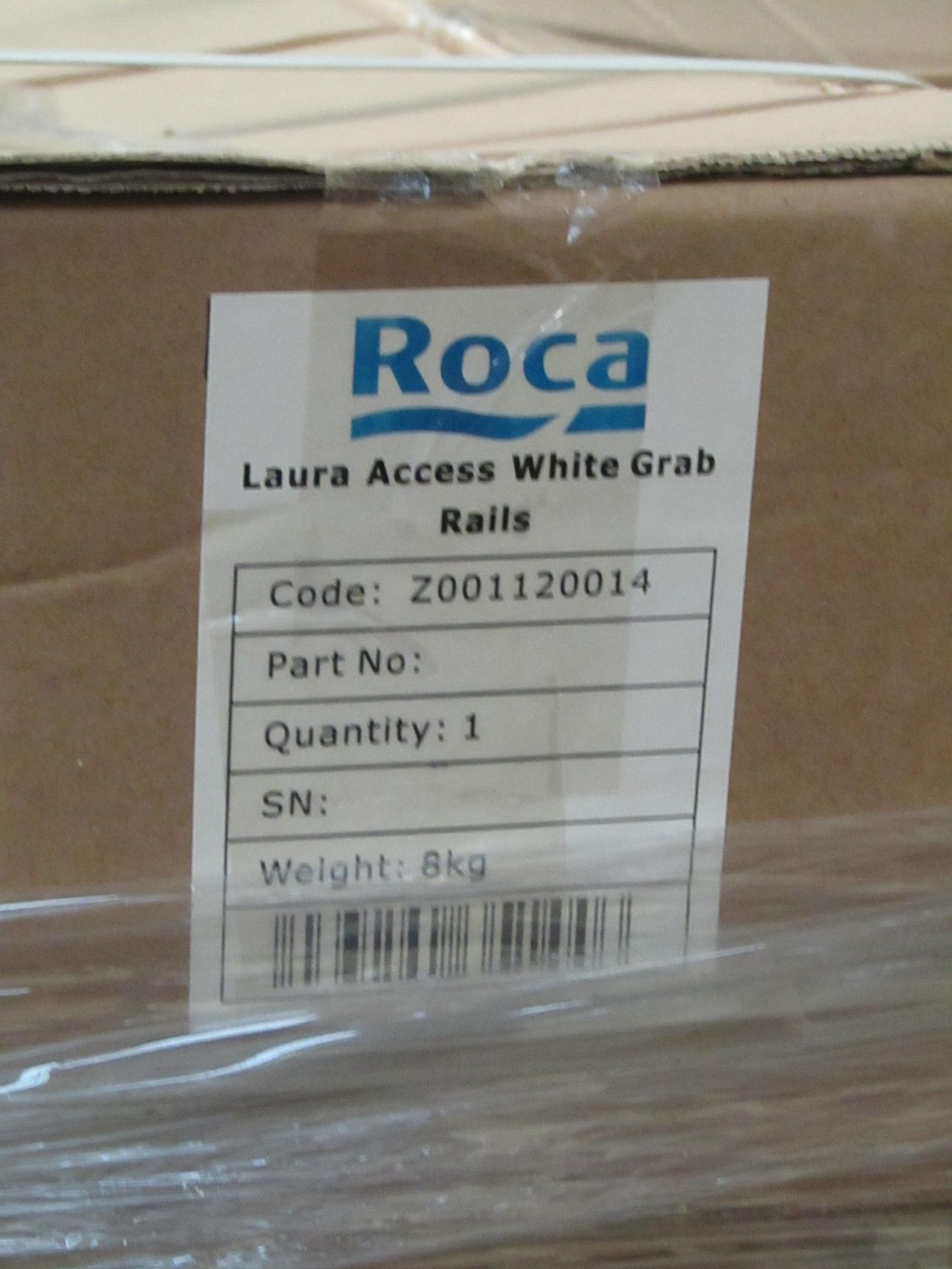 Roca Laura White Access Disabled toilet Grab rail set with built in toilet roll holder, new and - Image 2 of 2