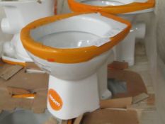 Roca Zoom Polo high/low level BTW Toilet pan. New.