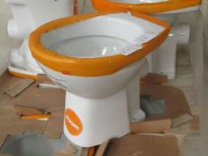 Roca Zoom Polo high/low level BTW Toilet pan. New.
