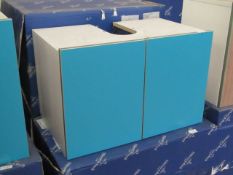 Villeroy & Boch frame to frame vanity unit, 650mm - blue. Boxed.