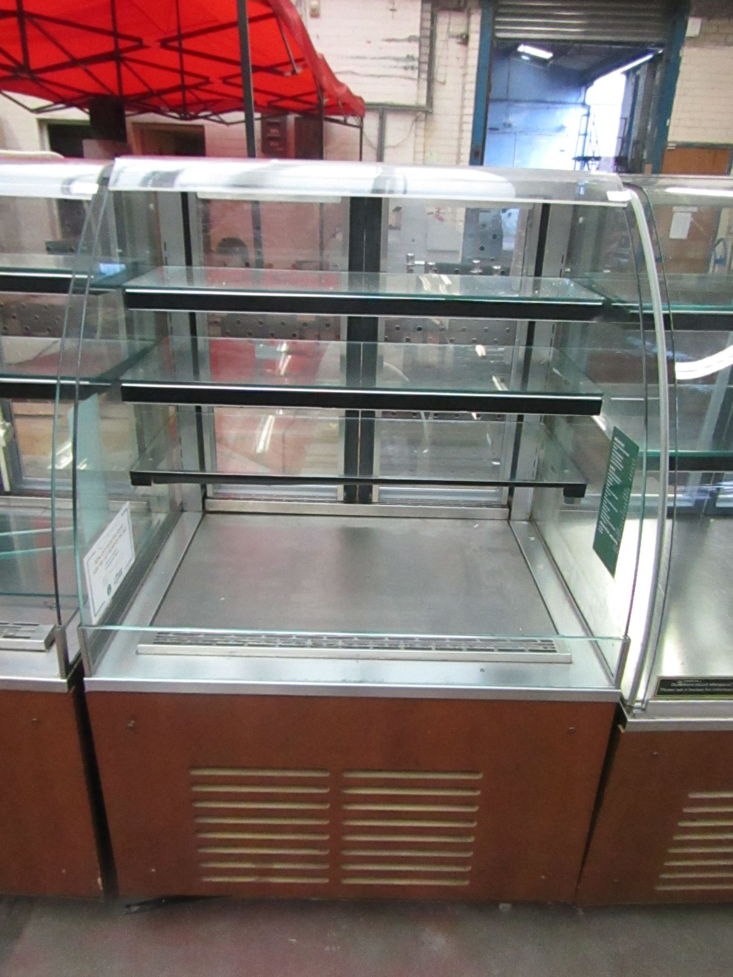 3 Shelf display refrigerator, this item was working at the time of being removed from the coffee