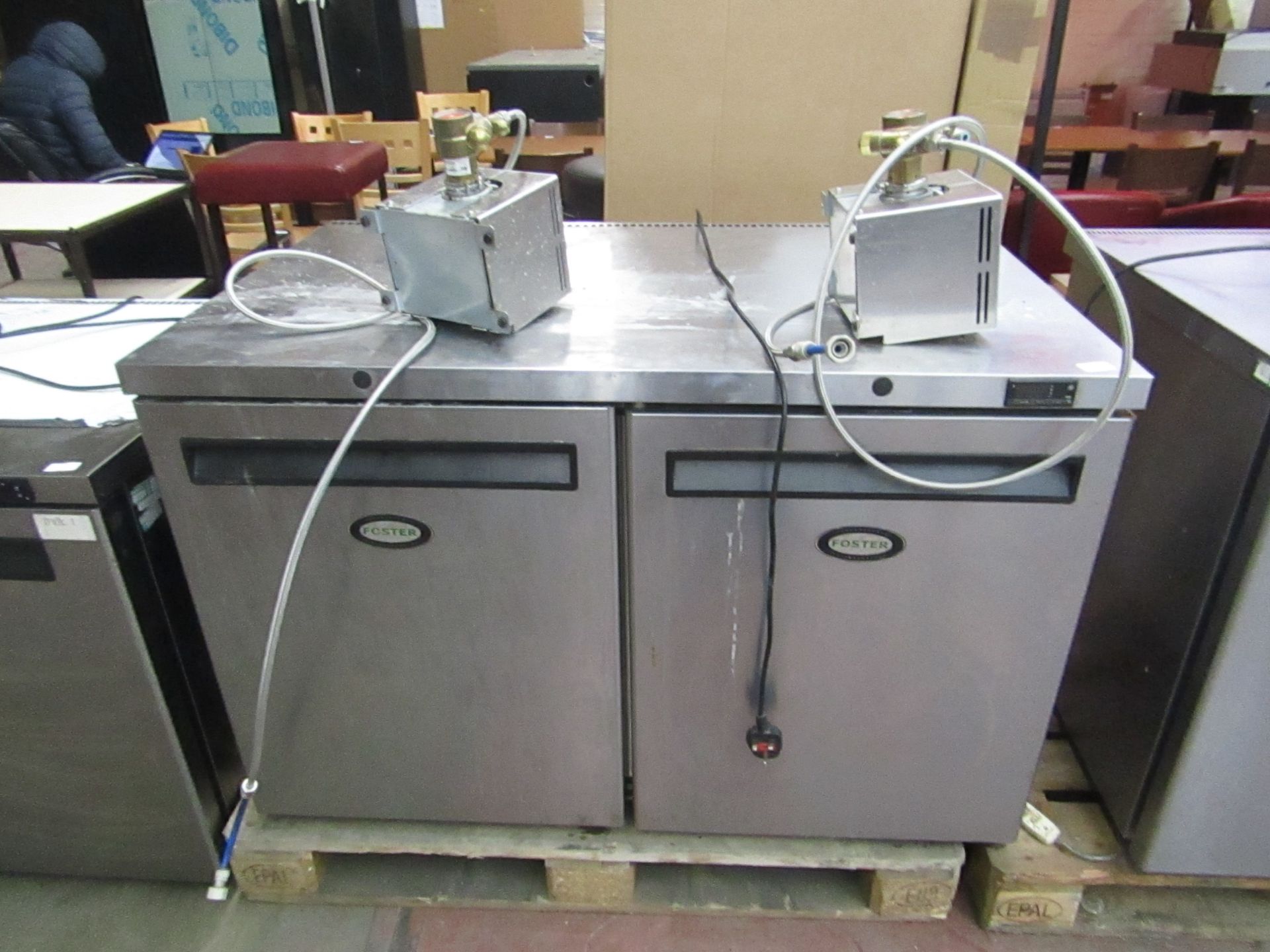 Foster twin refrigerator, this item was working at the time of being removed from the coffee