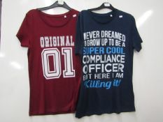 2 items being Mens Stella Stanley Solgan T Shirt size M new & Ladies Stella Stanley T Shirt size M