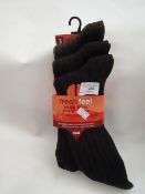 3 x pairs of Fresh Feel Wool rich Big Foot Socks size UK 11-14 new & packaged