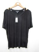 New Look T Cut Out V Neck Ladies Black Top size 14 new with tag