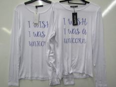2 x boohoo Ladies Long Sleeve T shirts sizes 14 new with tags