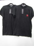 2 x New Look Black Cherry Emblem Short Sleeve T Shirts sizes M new with tags