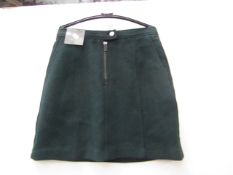 New Look Wool Zip Skirt in dark Green size 8 new with tags
