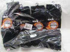 12 x pairs of Socksation Men's Thermal Soft Finish Socks size 6-11 new & packaged
