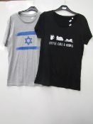 2 x Slogan T Shirts size XL & M new