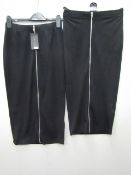 2 x New Look Rib Zip  Midi Skirts sizes 8 & 10 new with tags