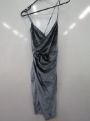 boohoo Night Ladies Dusky Grey Velour Dress size 8 new with tags