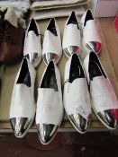 4 x pairs of Fiore Ladies White & Silver Shoes size 4 new