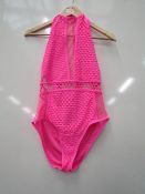 New Look Holiday Shop Pink Mesh Swimsuit size 14 RRP £24.99 new with tags