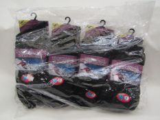 12 x pairs of Ladies Thermal Brushed Socks size 4 -6 new & packaged