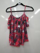 Dorothy Perkins Cold Shoulder Floral Top size 10 RRP £22 new with tag