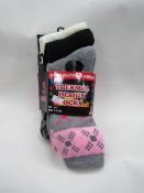 3 x pairs of Ladies Winter Warm Thermal Design Socks size UK 4-7 new & packaged