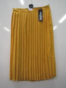 boohoo Gold Pleated Skirt size 12 new with tags