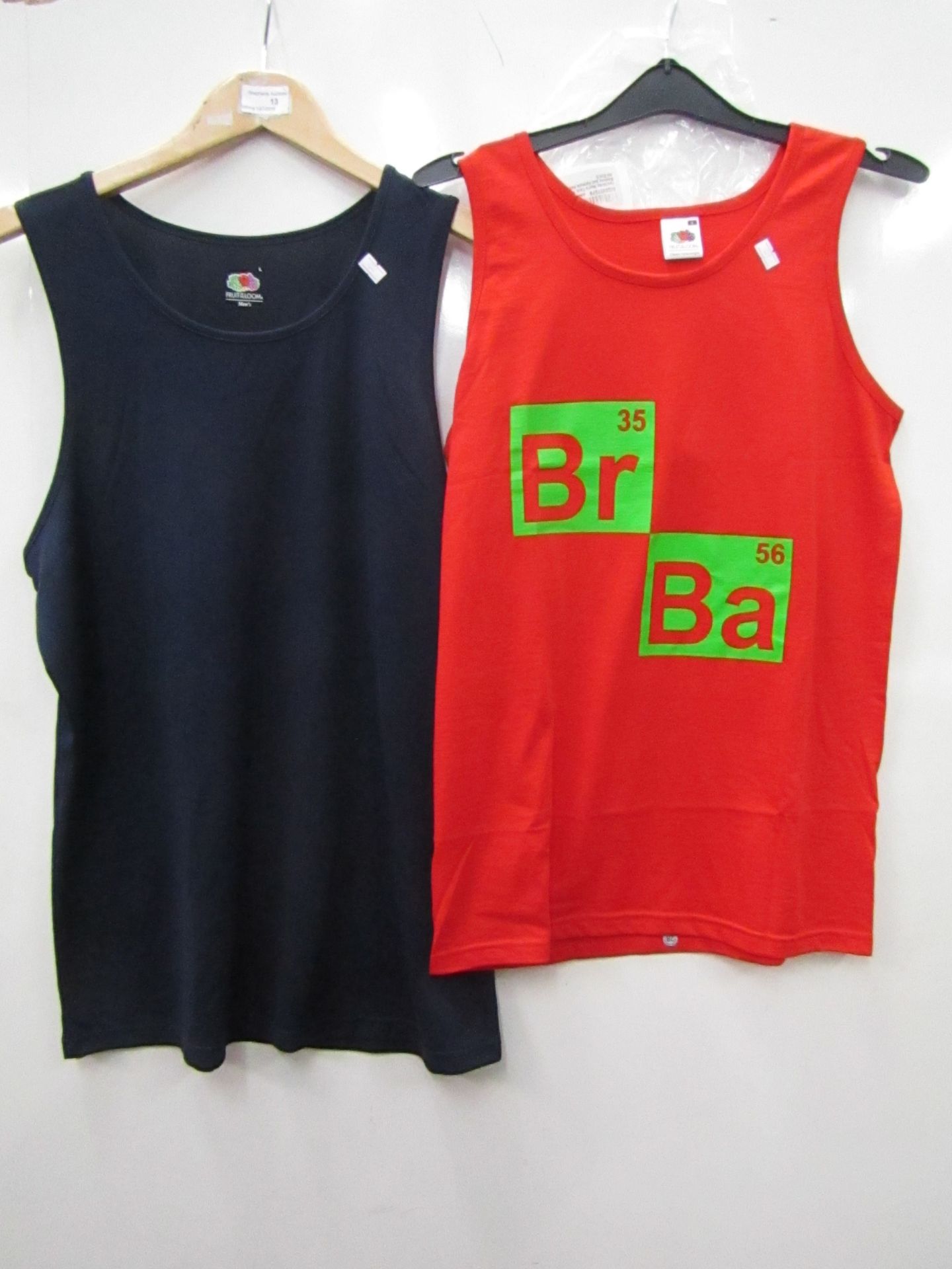 2 x Fruit of the Loom Tank Tops new 1 size S & 1 x size L