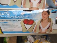 Shiatsu neck and back massager with heat and timing function , boxed