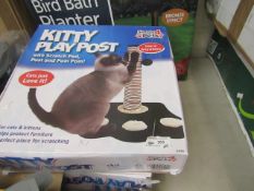 Simply4pets kitty play post with scratch pad , post and pom pom , new and boxed.