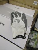 3 packs of nitrile coated work gloves , in packaging
