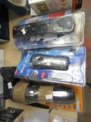6 items being.. 4 X various torches 1 X remote control & 1 X luggage scales all items unchecked