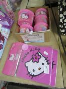 10 X Items being 6 X hello Kitty Tubs 4 X Hello  Kitty on board signs