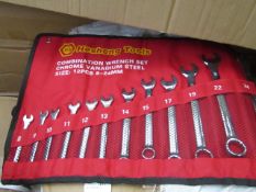 12 PC Combination wrench set chrome vanadium  steel sizes 8- 24Mm new