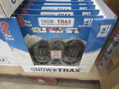 5x packs of 2 snow trax works on shoes or boots , new and in packaging.