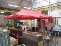 6mtrs x 3mtrs Pop Up Gazebo with red cover, new and boxed, RRP Circa £500