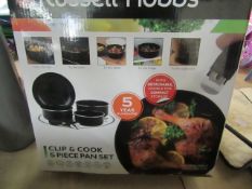 Russell Hobbs 5 Piece Clip & cook Pan set handle Missing boxed