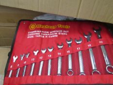 12 PC Combination wrench set chrome vanadium  steel sizes 8- 24Mm new