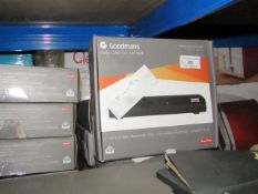 7x Goodmans twin scart set top box, all untested and boxed.