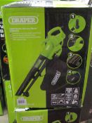 Draper 230v garden vacuum, blower and mulcher, tested working and boxed.