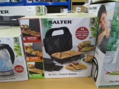 Salter XL 3 in 1 snack maker tested working and boxed.