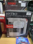 Bodum Bistro electric water kettle, double wall, tested working and boxed.
