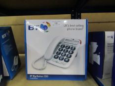 BT big button 200 corded phone. Unchecked & boxed.