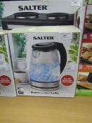 Salter Illumni glass kettle, tested working and boxed.