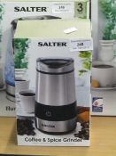 Salter coffee and spice grinder, tested working and boxed.
