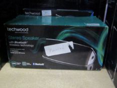 Techwood stereo speaker with bluetooth , untested and boxed