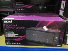 2x Mauvi large black Bluetooth speakers, both untested and boxed.