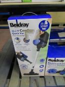 Beldray 22.2v cordless quick vac lite, tested working and boxed.
