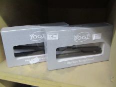 2x Yogi mid size straightener with ceramic and tourmaline plates. Both new & boxed.